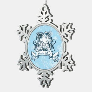 Kerstsieraad Sneeuwvlok Hockey Keeper Vader Tin Sneeuwvlok Ornament