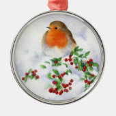 Kerstsieraad - Vogel Metalen Ornament (Voorkant)