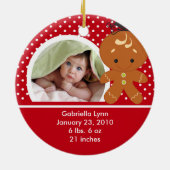 Kerstsieraad voor baby's eerste kerstfoto met ging keramisch ornament (Achterkant)