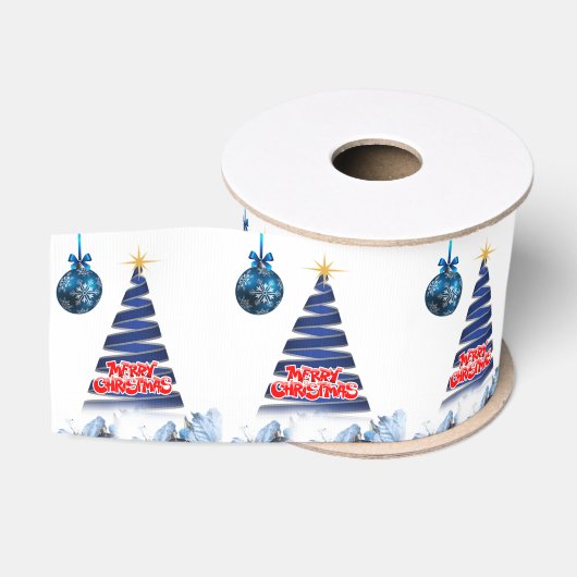 Kerstsieraar lint, Prettig kerstfeest Grosgrain Lint (Spoel)