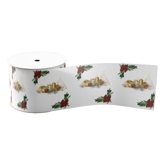 Kerstsieraardlint, Kerstkaars Grosgrain Lint (Spoel)