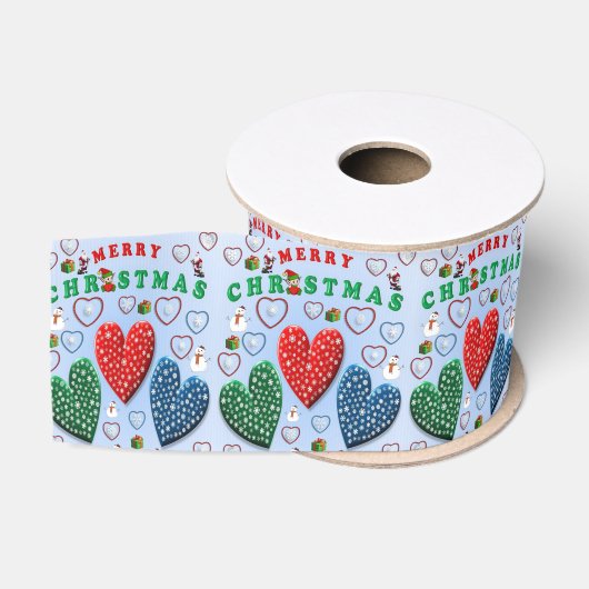 Kerstsieraarlint, Prettig Kerstfeest Grosgrain Lint (Spoel)