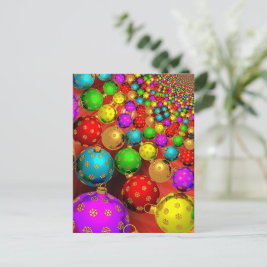 kerstsieraarster feestdagenkaart (Staand voorkant)