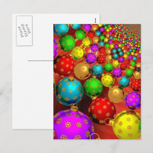 kerstsieraarster feestdagenkaart (Voorkant / Achterkant)