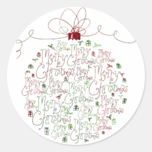 kerstsieraarster ronde sticker