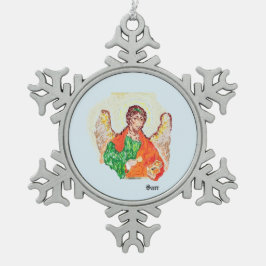 Kerstsieraden/Archangle Raphael Tin Sneeuwvlok Ornament