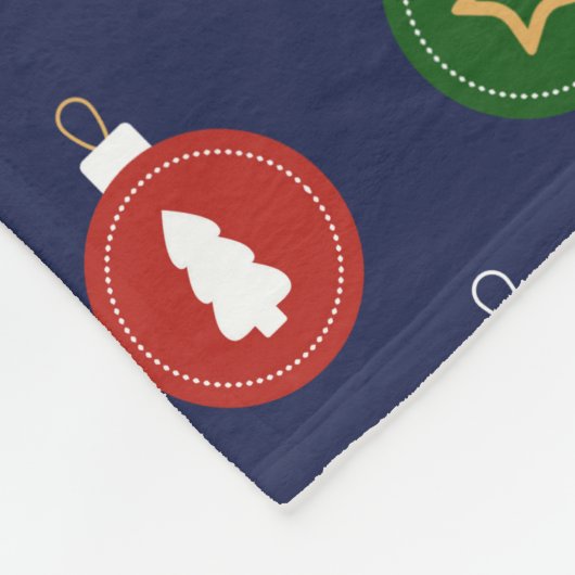 Kerstsieraden - Blue Holiday Pattern Fleece Deken (Hoek)