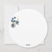 Kerstsieraden Boom blauw zwart heldere maan Feestdagenkaart (Achterkant)