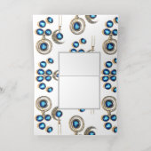 Kerstsieraden Boom blauw zwart heldere maan Folie Feestdagenkaart (Binnenlaag)