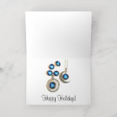 Kerstsieraden Boom blauw zwart heldere maan Folie Feestdagenkaart (Binnenlaag)