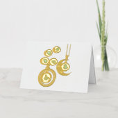 Kerstsieraden Boom blauw zwart heldere maan Folie Feestdagenkaart (Voorkant)