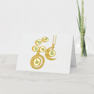 Kerstsieraden Boom blauw zwart heldere maan Folie Feestdagenkaart