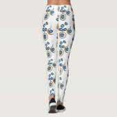 Kerstsieraden Boom blauw zwart heldere maan Leggings (Achterkant)