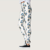 Kerstsieraden Boom blauw zwart heldere maan Leggings (Links)