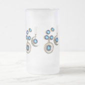 Kerstsieraden Boom blauw zwart heldere maan Matglas Bierpul (Center)