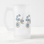 Kerstsieraden Boom blauw zwart heldere maan Matglas Bierpul (Links)