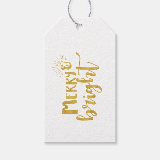 kerstsieraden en heldere faux Gold-typografie Cadeaulabel (Voorkant)