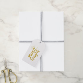 kerstsieraden en heldere faux Gold-typografie Cadeaulabel