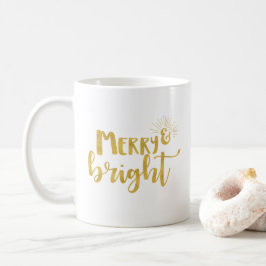 kerstsieraden en heldere faux Gold-typografie Koffiemok