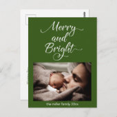 kerstsieraden en heldere persoonlijke foto briefkaart (Voorkant / Achterkant)