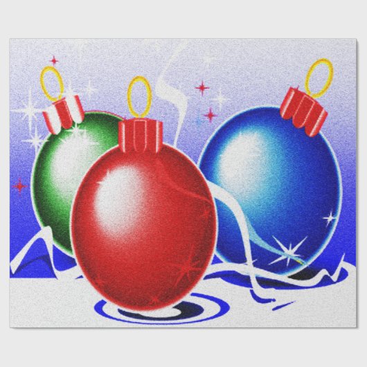 Kerstsieraden en lint - cadeaupapier (Vlak)