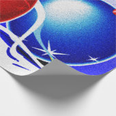 Kerstsieraden en lint - cadeaupapier (Hoek)