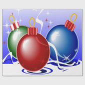 Kerstsieraden en lint - cadeaupapier (Vlak)