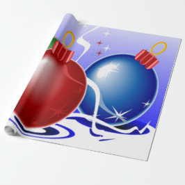 Kerstsieraden en lint - cadeaupapier