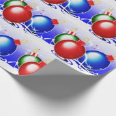 Kerstsieraden en lint - cadeaupapier (Hoek)