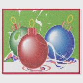 Kerstsieraden en lint - cadeaupapier (Vlak)