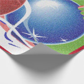 Kerstsieraden en lint - cadeaupapier (Hoek)