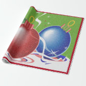 Kerstsieraden en lint - cadeaupapier (Uitgerold)
