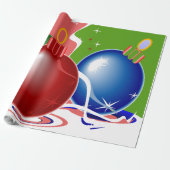 Kerstsieraden en lint - cadeaupapier (Uitgerold)