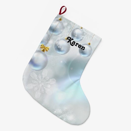 kerstsieraden en sneeuwvlokken grote kerstsok (Voorkant (Hangend))