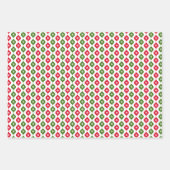 Kerstsieraden en sterren, Klassiek rood en groen Inpakpapier Vel (Voorkant 3)