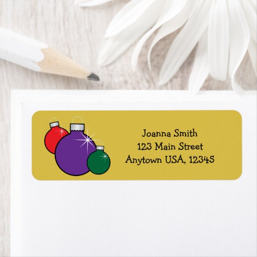 Kerstsieraden Groene Rode Illustratie Etiket (Insitu)