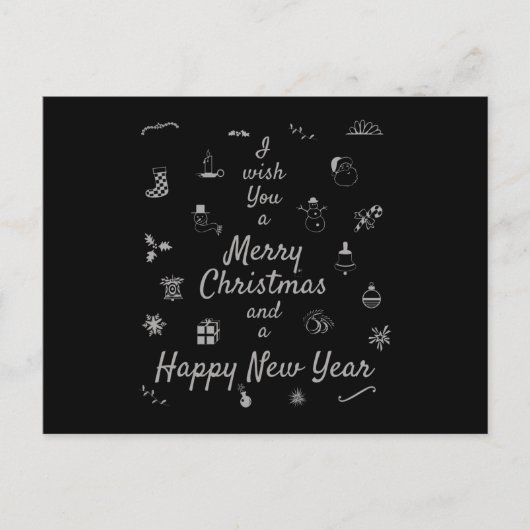 kerstsieraden Merry Xmas Happy Nieuwjaar Briefkaart (Voorkant)