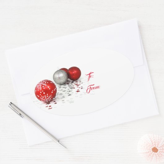 Kerstsieraden met rond Label (Envelop)