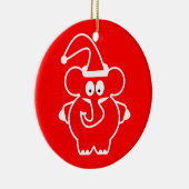 Kerstsieraden: Red Elephant Keramisch Ornament (Rechts)