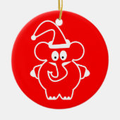 Kerstsieraden: Red Elephant Keramisch Ornament (Voorkant)