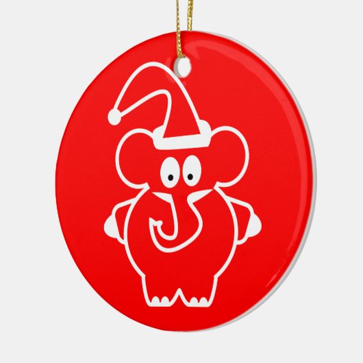 Kerstsieraden: Red Elephant Keramisch Ornament (Links)