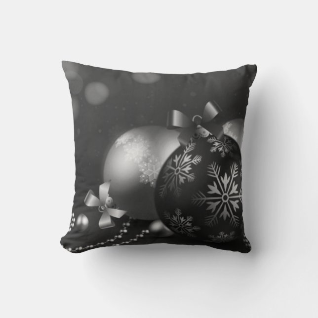 Kerstsieraden, Sierkussen/zwart/wit Kussen (Voorkant)