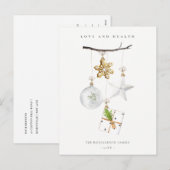 Kerstsieraden Ster Cookie Chime Love Health Feestdagenkaart (Voorkant / Achterkant)