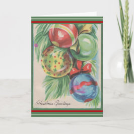 Kerstsieraden uit de jaren veertig feestdagen kaart