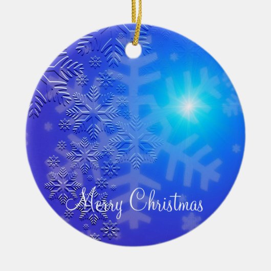 Kerstsieraden voor buitengebruik met sneeuwvlokken keramisch ornament (Voorkant)