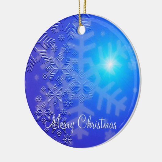 Kerstsieraden voor buitengebruik met sneeuwvlokken keramisch ornament (Links)