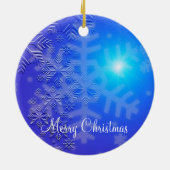 Kerstsieraden voor buitengebruik met sneeuwvlokken keramisch ornament (Achterkant)