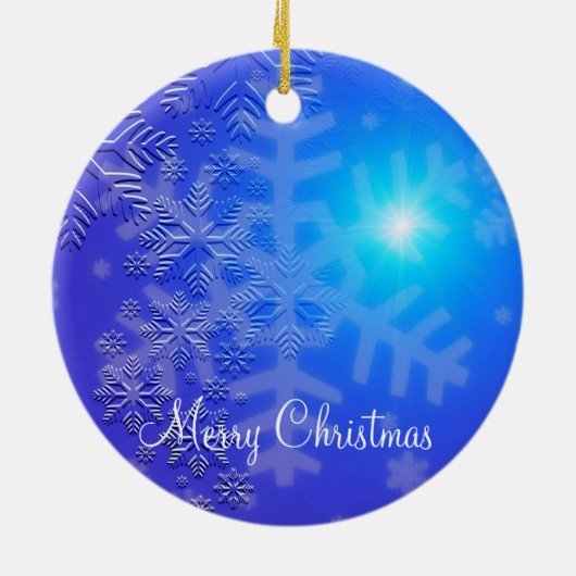 Kerstsieraden voor buitengebruik met sneeuwvlokken keramisch ornament (Achterkant)