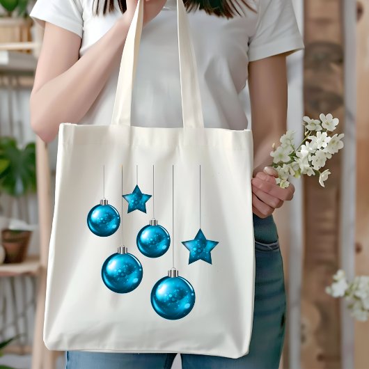 Kerstsierballen en sterren tote bag