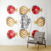 kerstsierballen met feliz navidad wandkleed (In Situ (horizontaal))